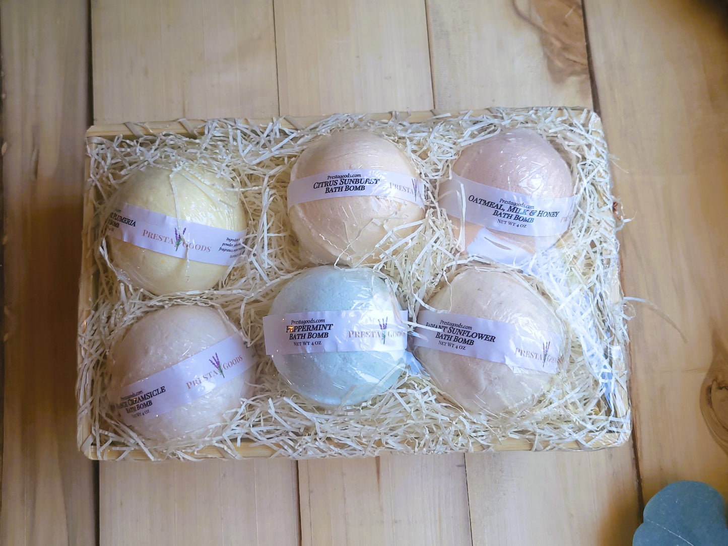 Bath Bomb Sampler Spa Gift Basket - set of 6 bombs