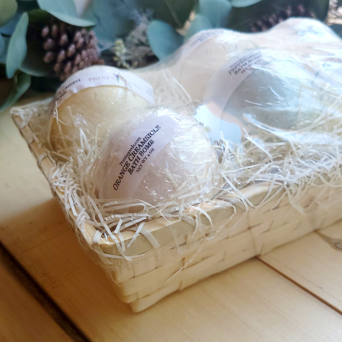 Bath Bomb Sampler Spa Gift Basket - set of 6 bombs