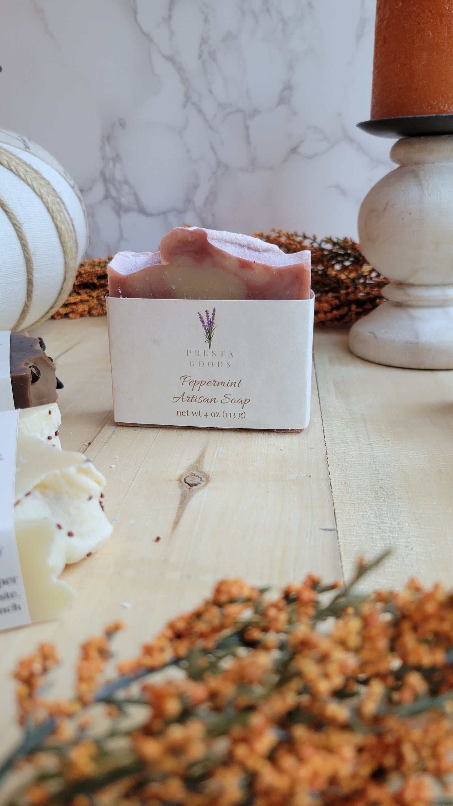 Peppermint essential oil artisan soap