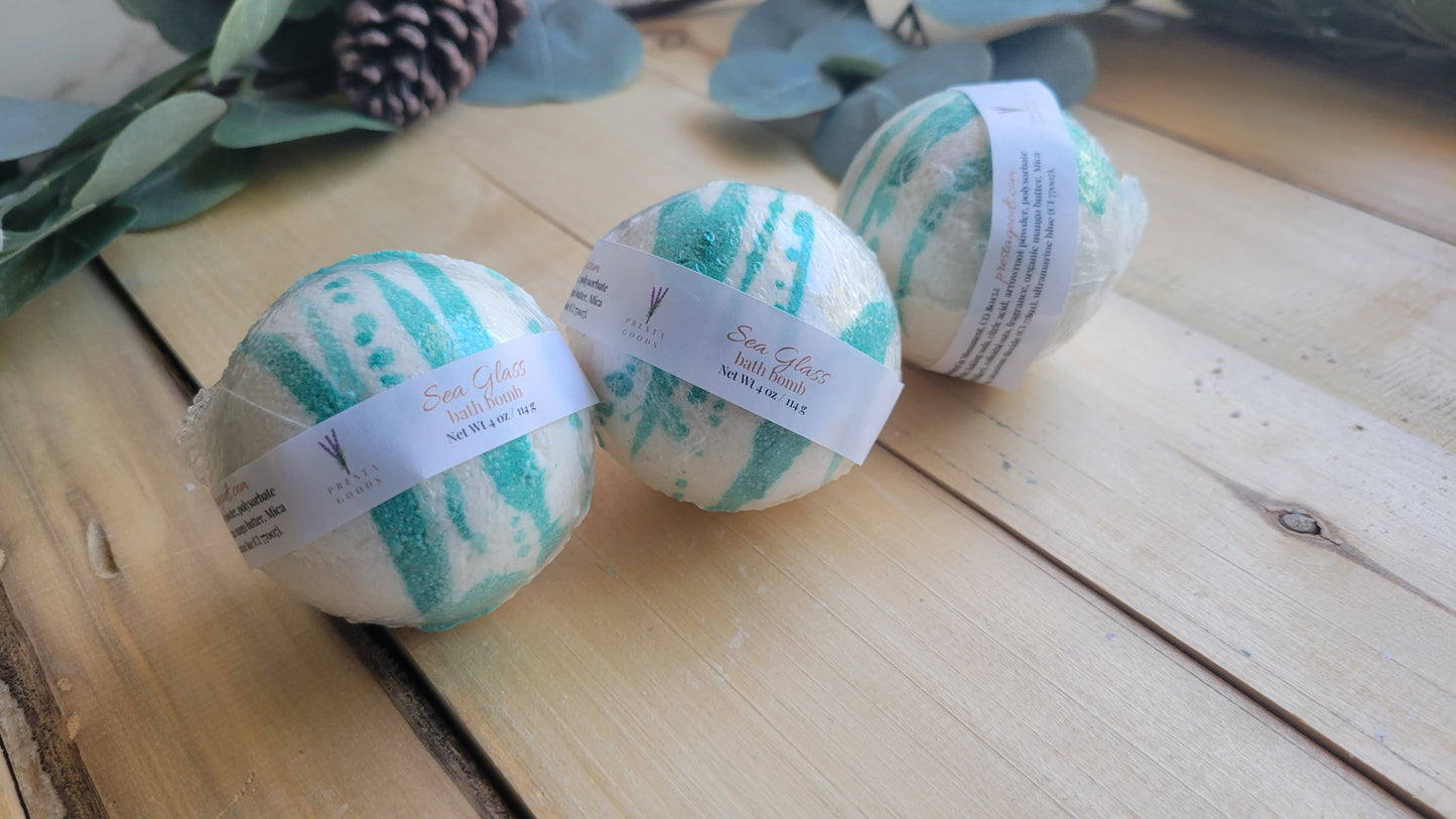 Sea Glass fragranced soothing bath bomb