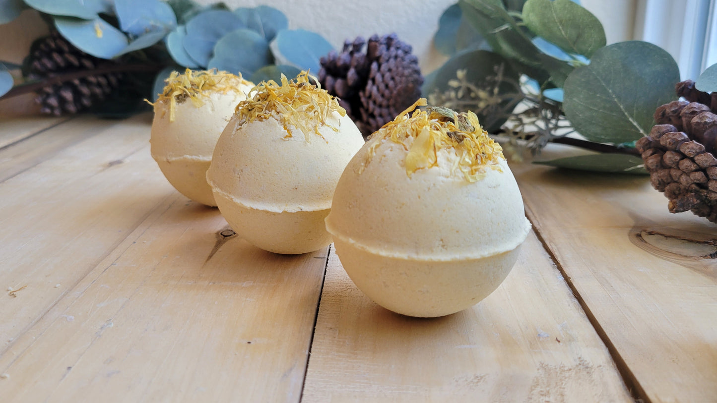 Lemongrass Calendula Essential Oil Bath Bomb