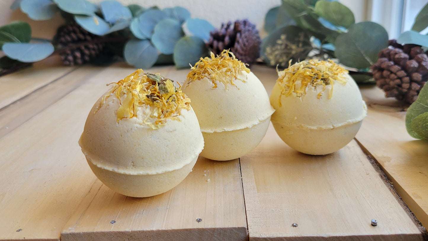 Lemongrass Calendula Essential Oil Bath Bomb