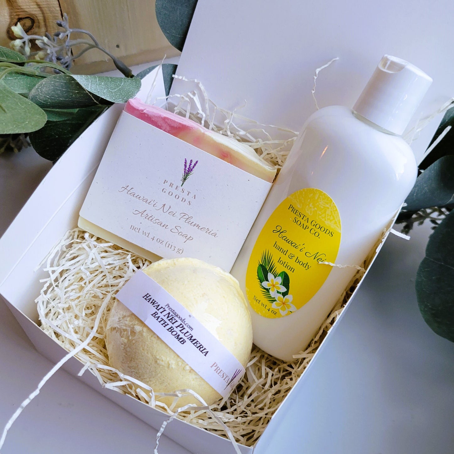 Self Care Pamper Gift Box - Hawaii Nei Plumeria fragrance | Gift for her | Teacher Gift | Spa Day Set