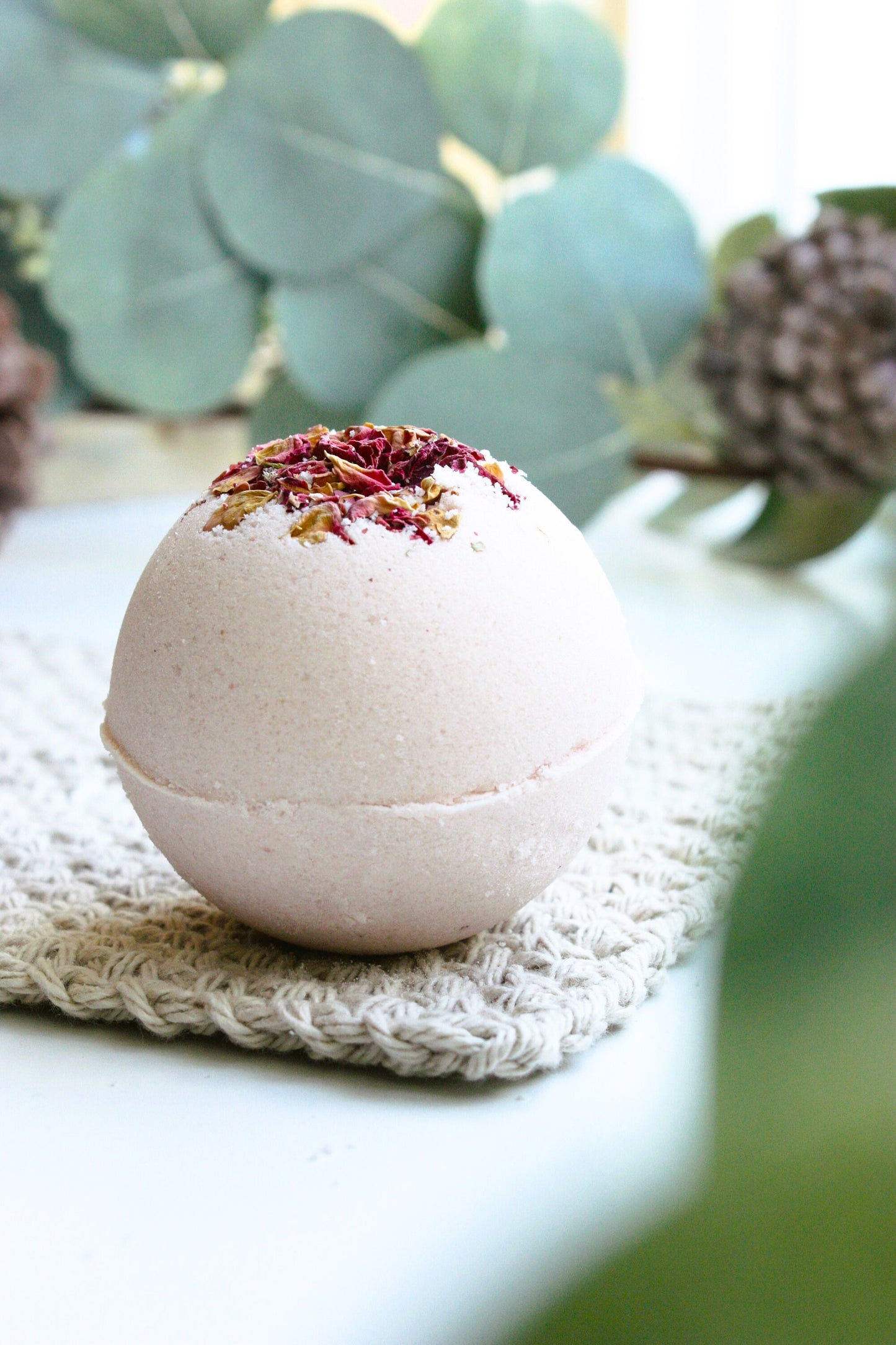 Apple Rose Clay fragranced soothing bath bomb