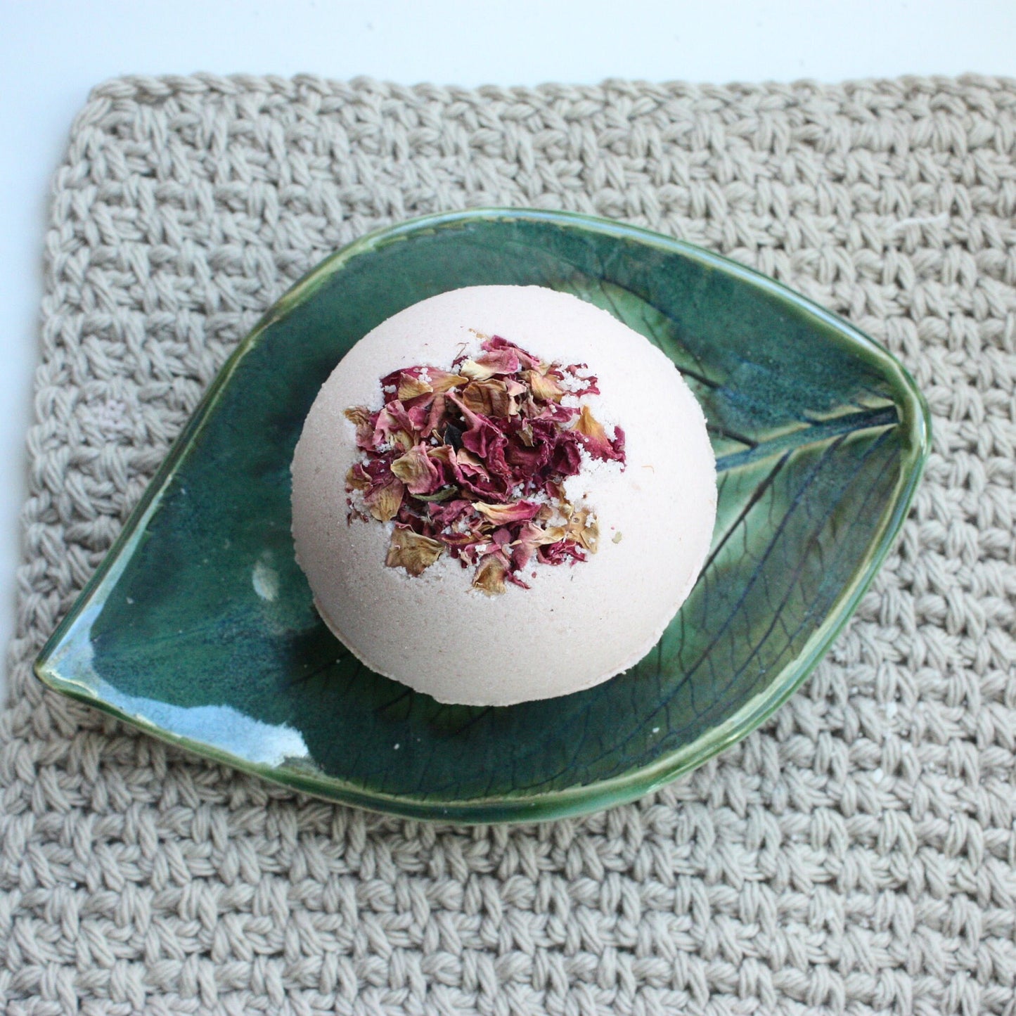 Apple Rose Clay fragranced soothing bath bomb