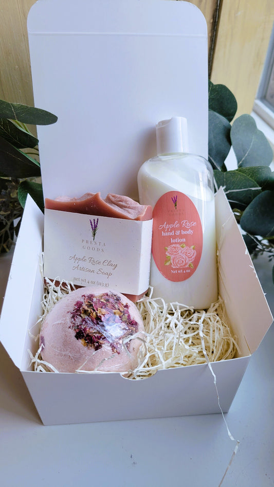Self Care Pamper Gift Box - Apple Rose fragrance | Gift for her | Teacher Gift | Spa Day Set |