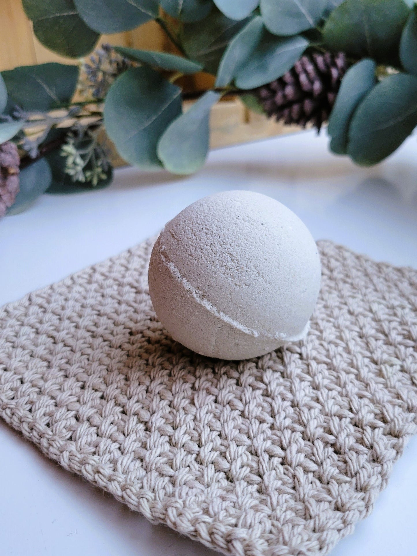 Spearmint Eucalyptus Essential Oil Bath Bomb with Sea Clay